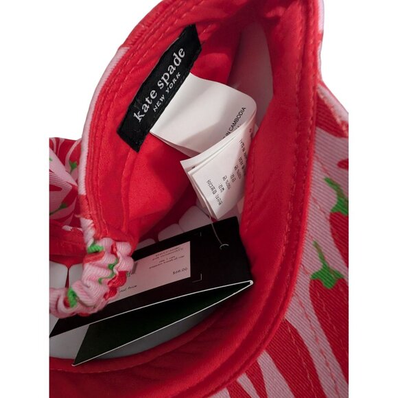 Kate Spade New York Pink Chili Pepper Pattern Baseball Hat Cap - Picture 4 of 4